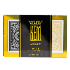 KEM Arrow Black and Gold cards spread showing high-contrast readability.