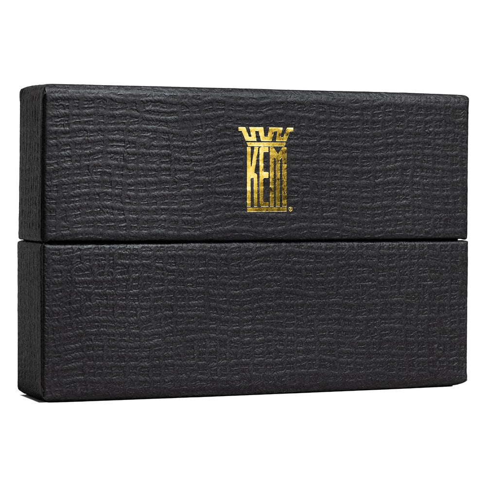 KEM Arrow Black and Gold plastic cards resist wear during intense shuffles.