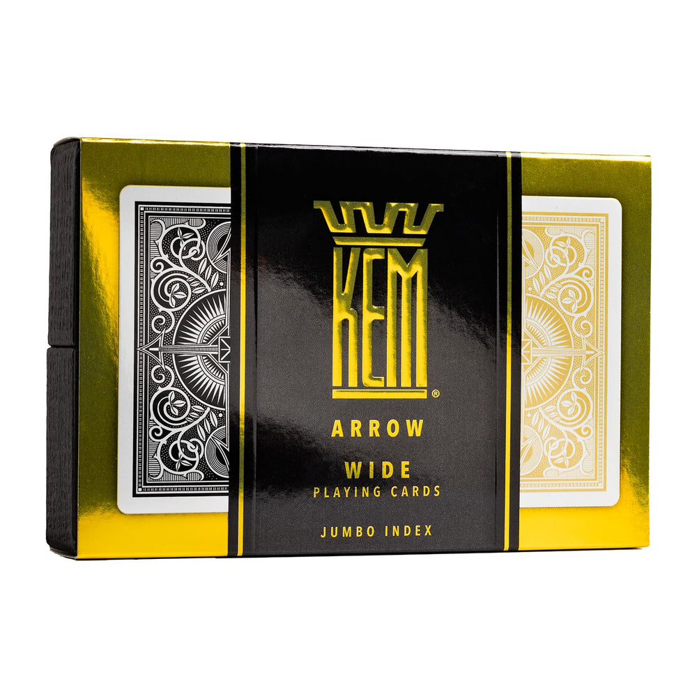 KEM Arrow Black and Gold jumbo index cards for easy, confident dealing.