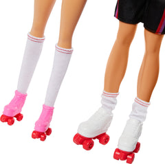 Ken 1980s-inspired outfit with stripes and shorts for coordinated styling.