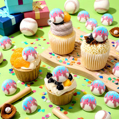 Kenning resin toppers are reusable keepsakes after the party.