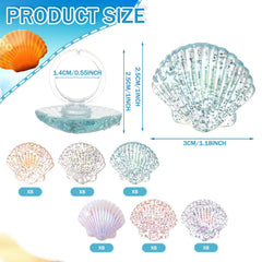Kenning resin seashell cupcake toppers feature detailed texture for mermaid party treats.