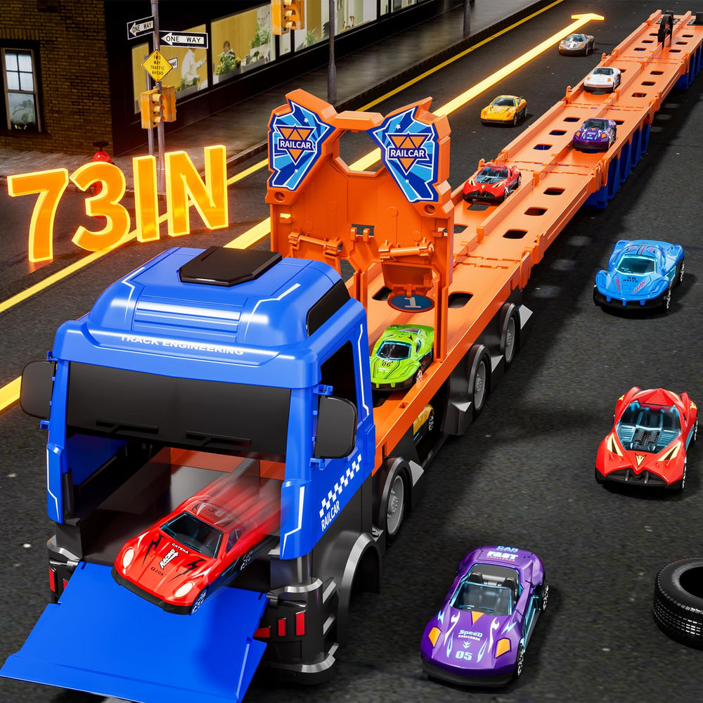 Kenthoris dual launcher sends cars onto the track for dynamic play