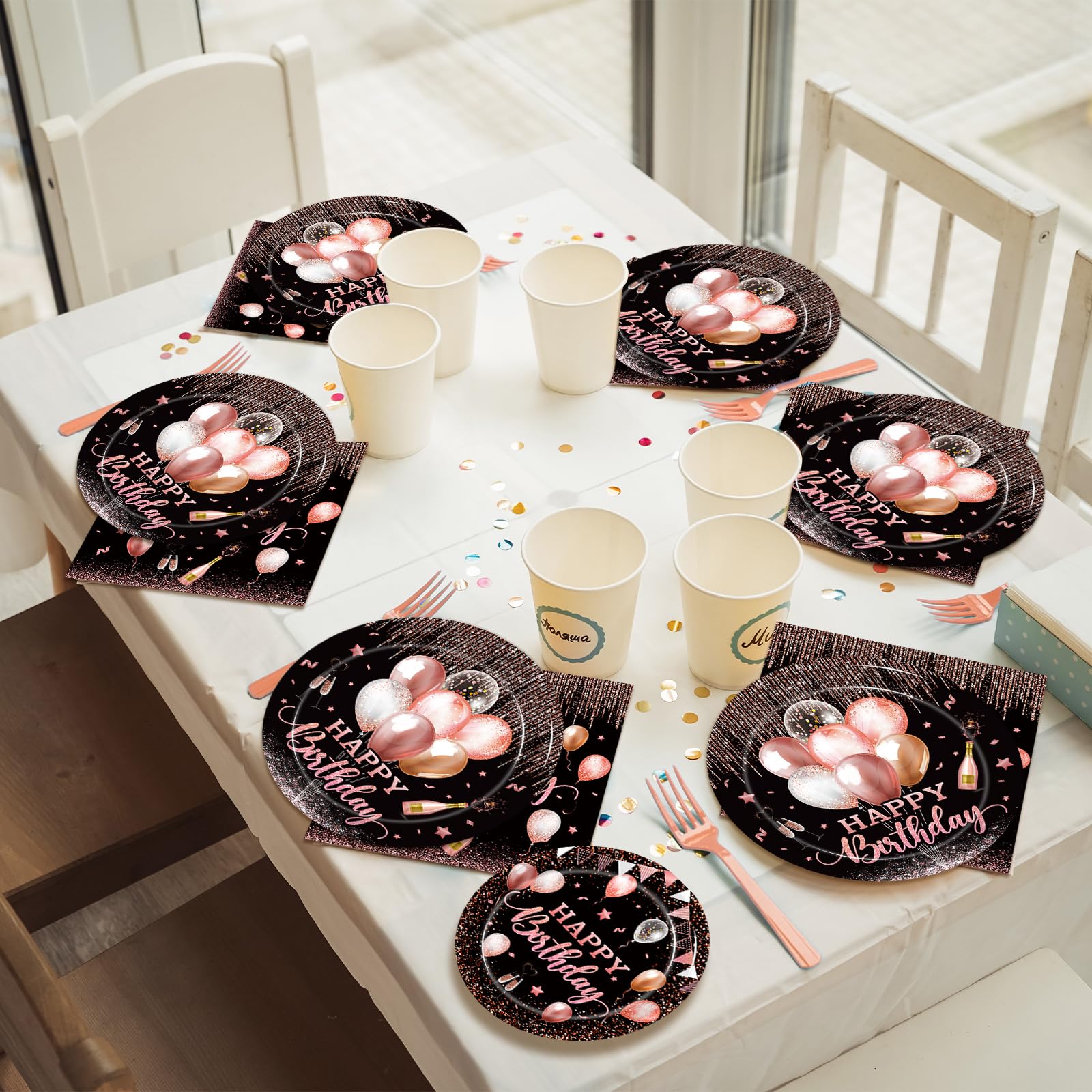 Kepeel rose gold black theme decor set to enhance party styling