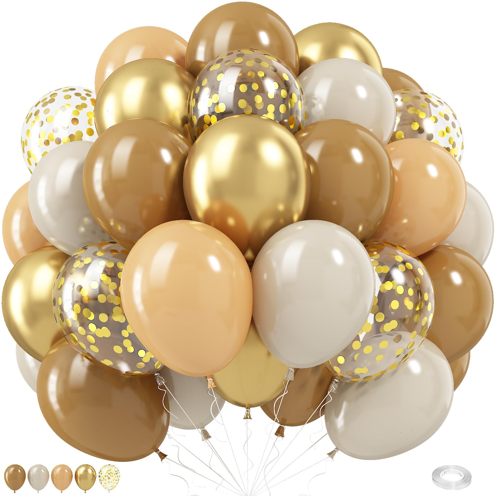 KEPMOV brown 12-inch balloons for warm birthday backdrop and photo-ready moments
