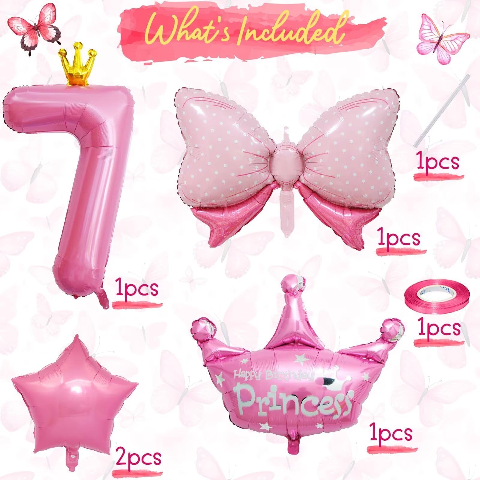 KEPMOV pink princess crown balloon enhances magical party backdrops