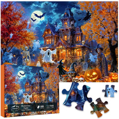 Kepovin Halloween Night puzzle shows a haunted house for immersive game-night fun