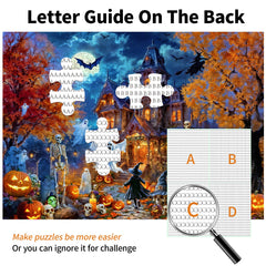 Kepovin Halloween Night puzzle displays skeletons and ghosts for mindful focus during evenings