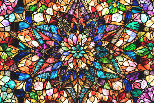 Kepovin 1000-piece stained-glass flowers puzzle with precise interlocking for adults.