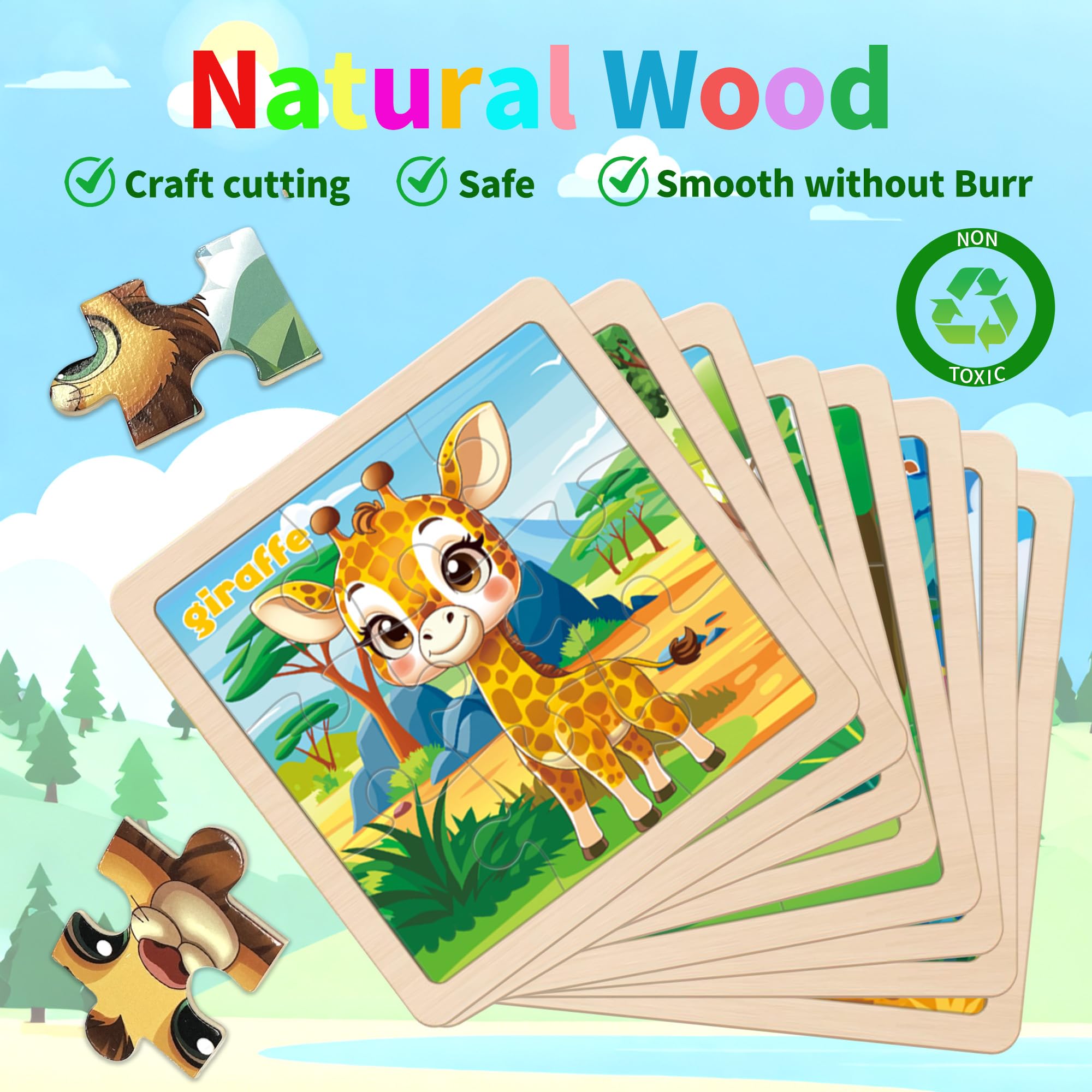 kepovin wooden puzzles lion piece aids memory and logical thinking