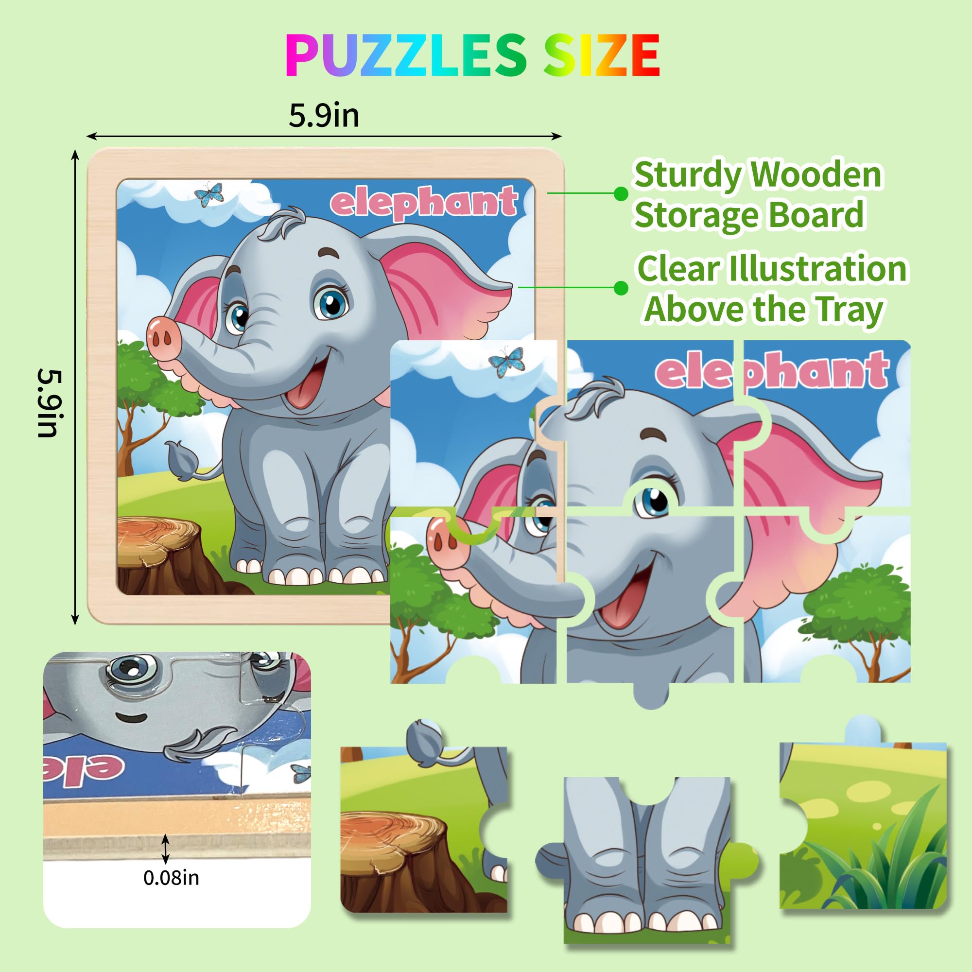kepovin wooden puzzles zebra piece promotes visual matching and dexterity