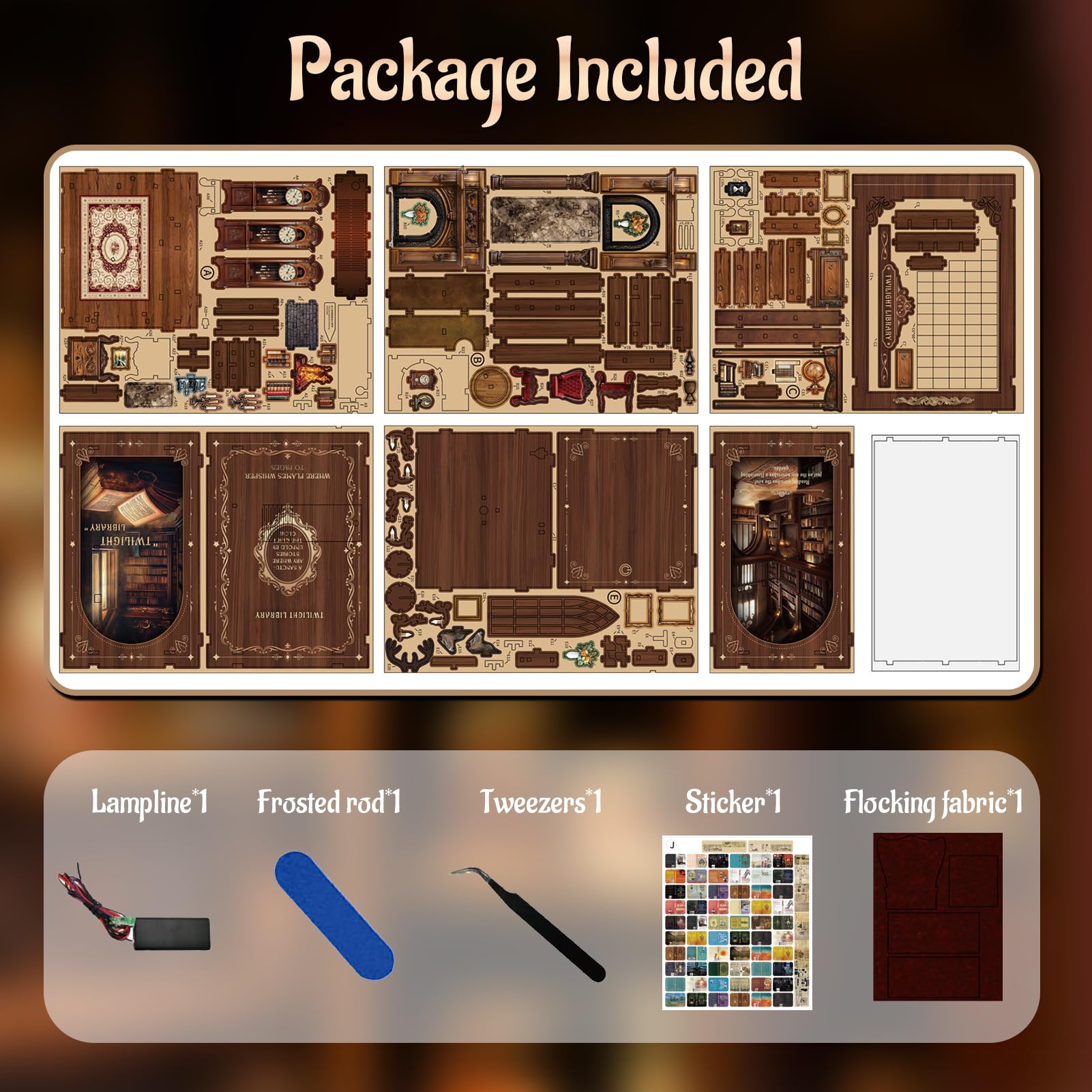 KERNOWO Book Nook Kit miniature house interior with cozy details.