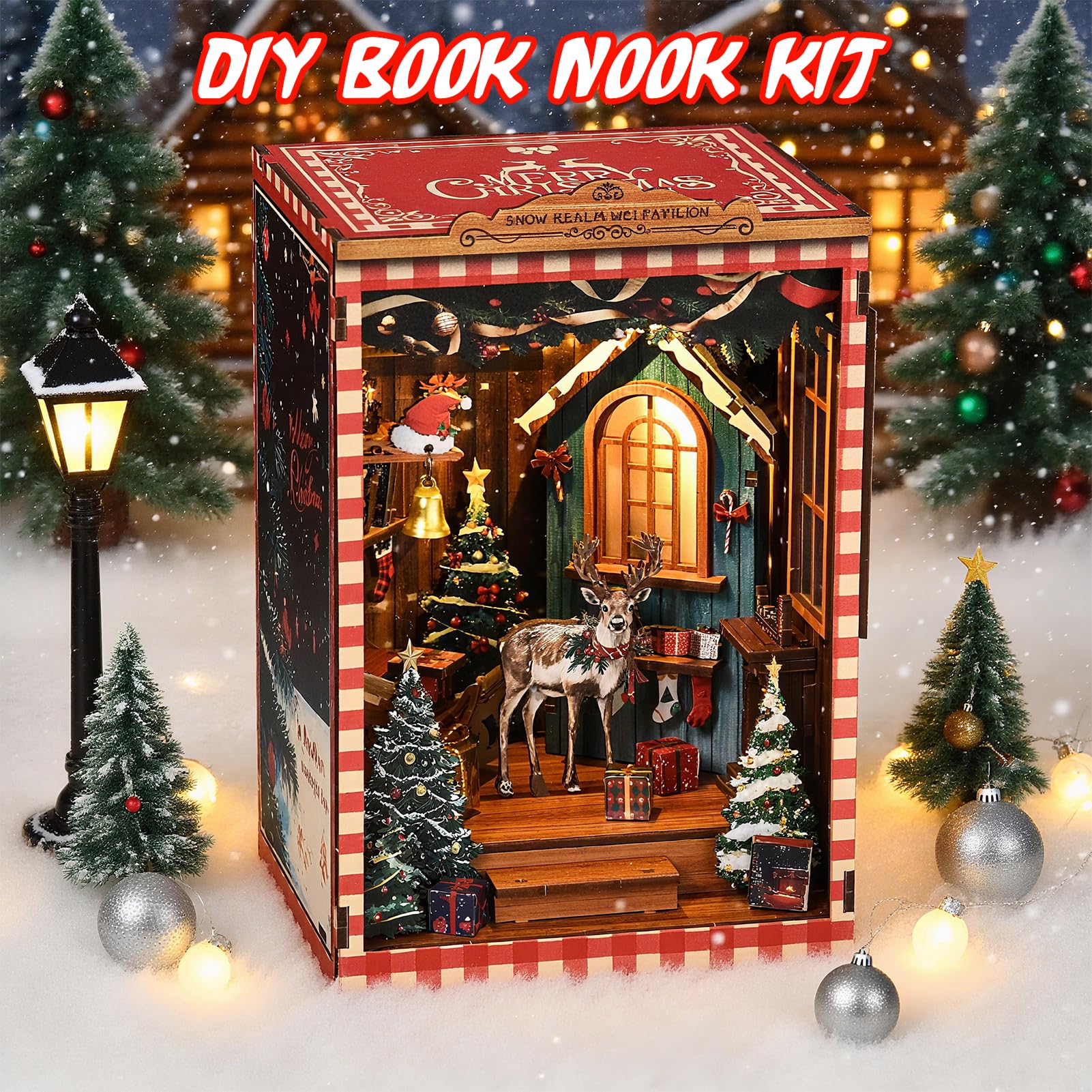 KERNOWO Book Nook Kit Unpacking reveals neatly organized parts.