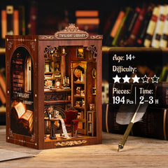 KERNOWO Book Nook Kit warm LED light adds inviting glow.