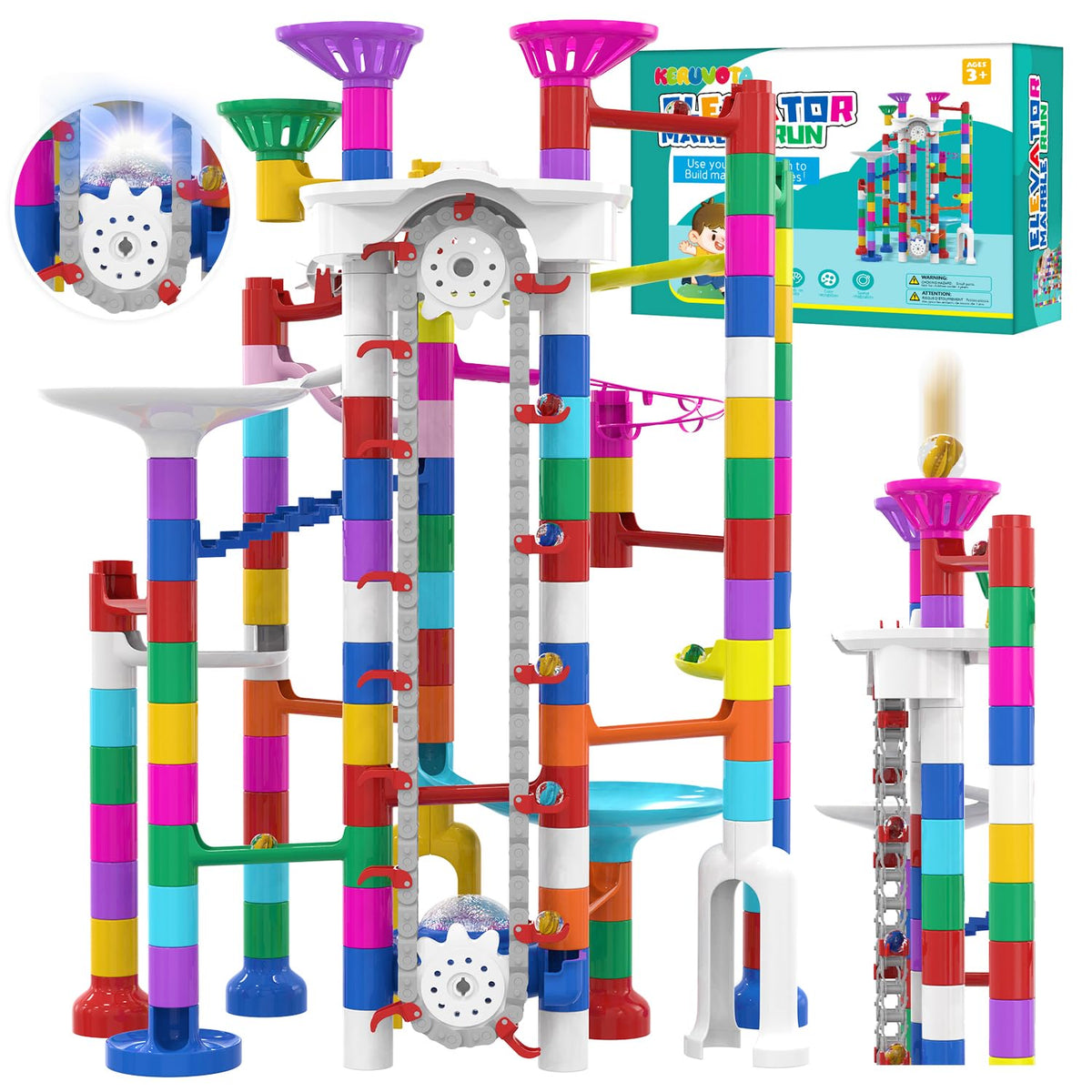 KERUVOTA Big Marble Run elevator: captivating ascent for interactive play