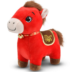 KESOCORAY horse plush front view showcases vibrant colors for festive home decor.