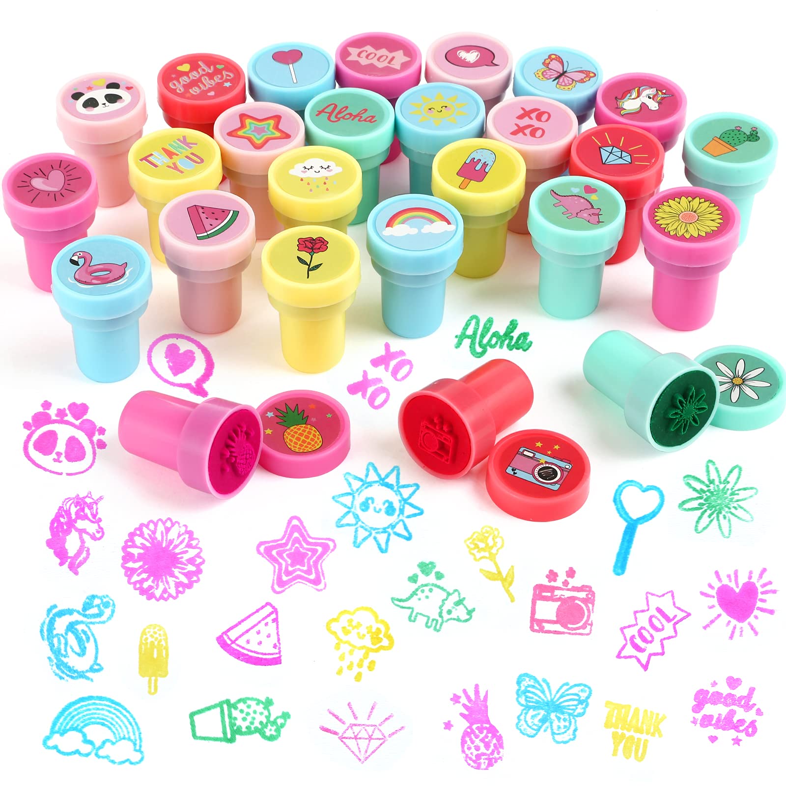 Kesote self-inking stamps for kids, colorful assortment ideal for crafts and rewards