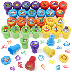 Kesote Space Stamps set showing planets and rockets for creative space crafts