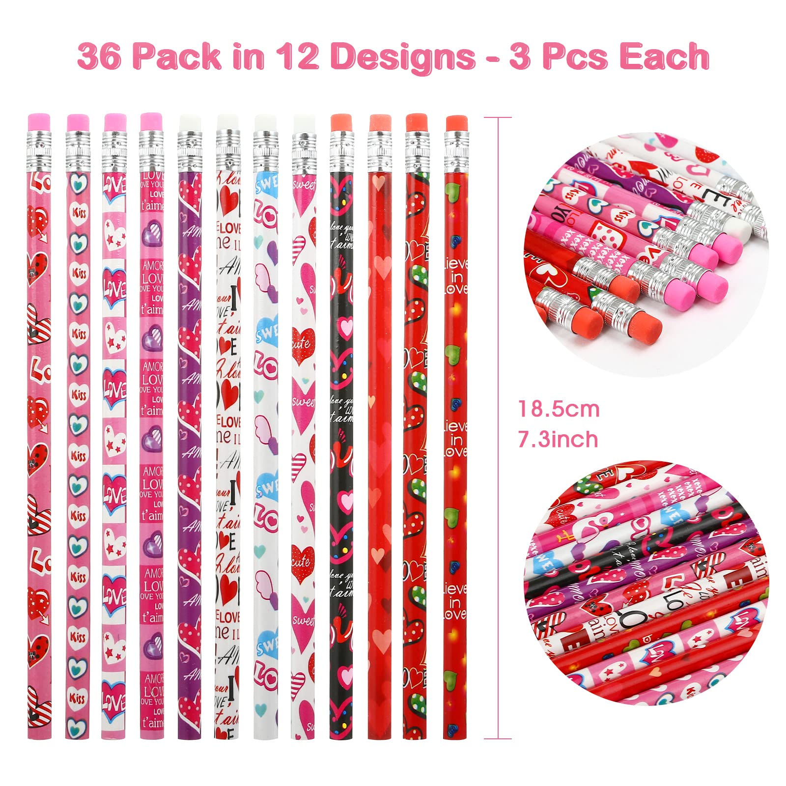 Kesote heart-design pencils for kids' party favors and gift bags.
