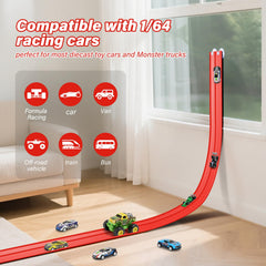 KETIEE Flex Tracks two-lane raceway supports 1/64 scale cars for safe, engaging play.