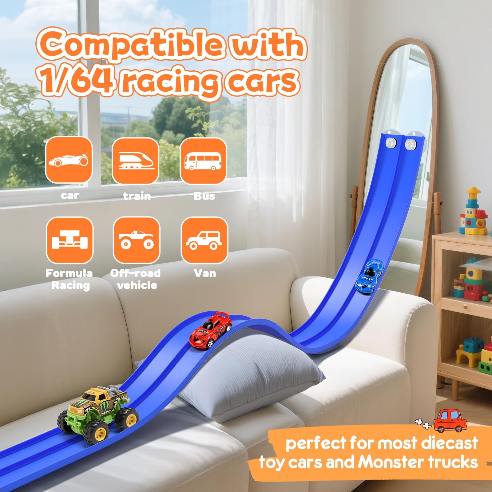 Durable CPC-certified PVC material used in KETIEE Flex Tracks for safe play