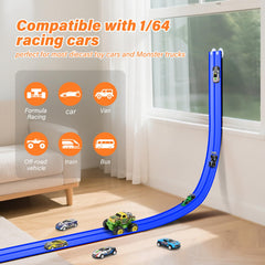 Eight suction cups securing the track to a smooth surface