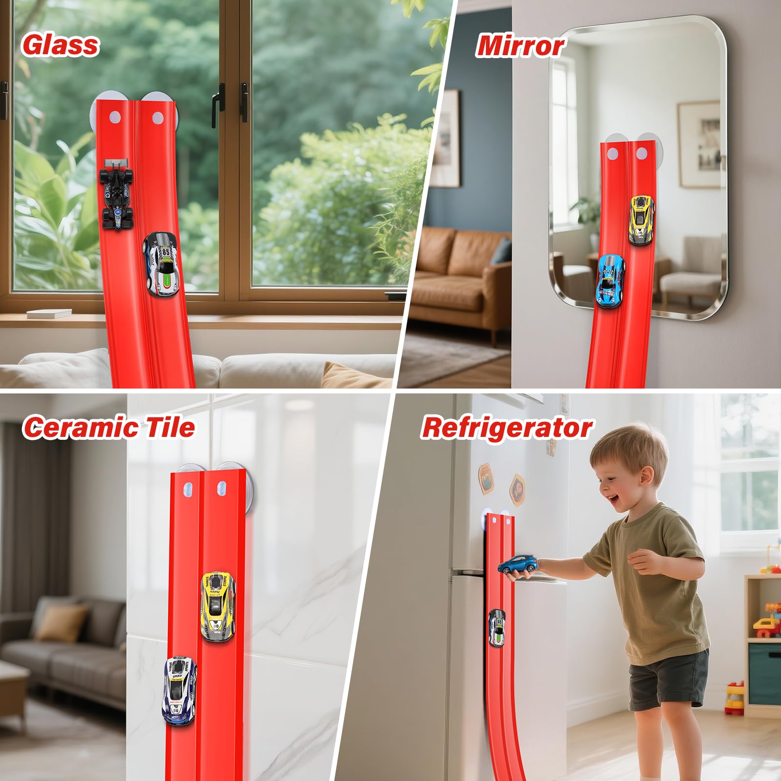 KETIEE Flex Tracks includes four tiny cars for quick-start fun and collaborative play.