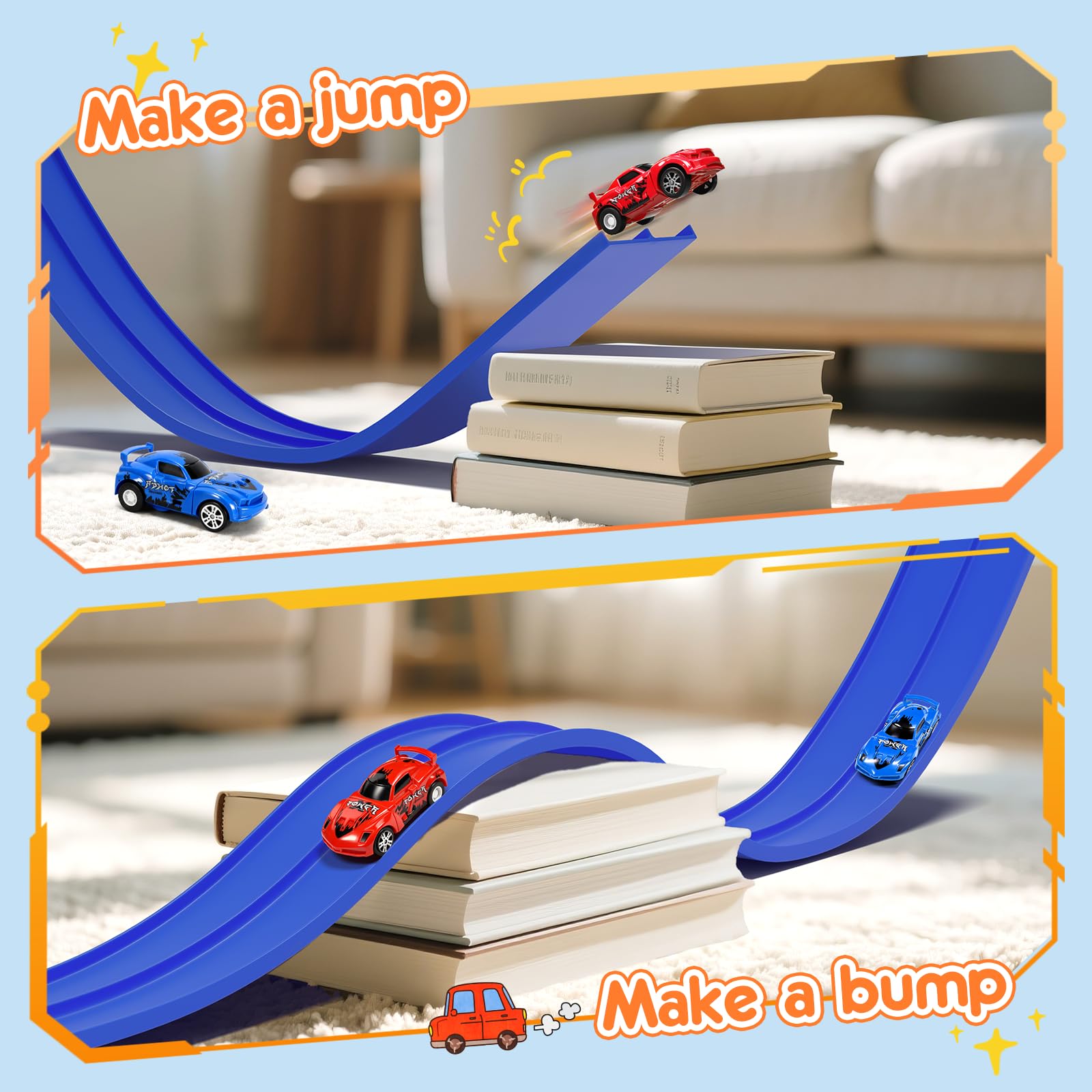KETIEE Flex Tracks portable racetrack ready for travel and parks.