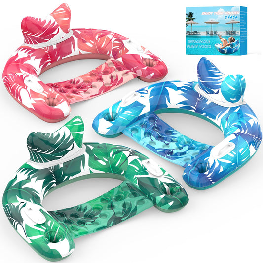 KEUCL pool floats 3-pack chairs provide stable lounging in the water