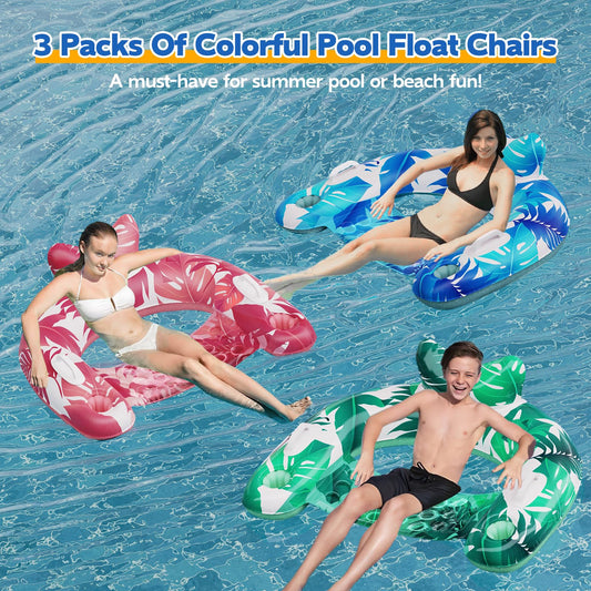 KEUCL pool floats with cupholders and handles for easy sips and secure grip