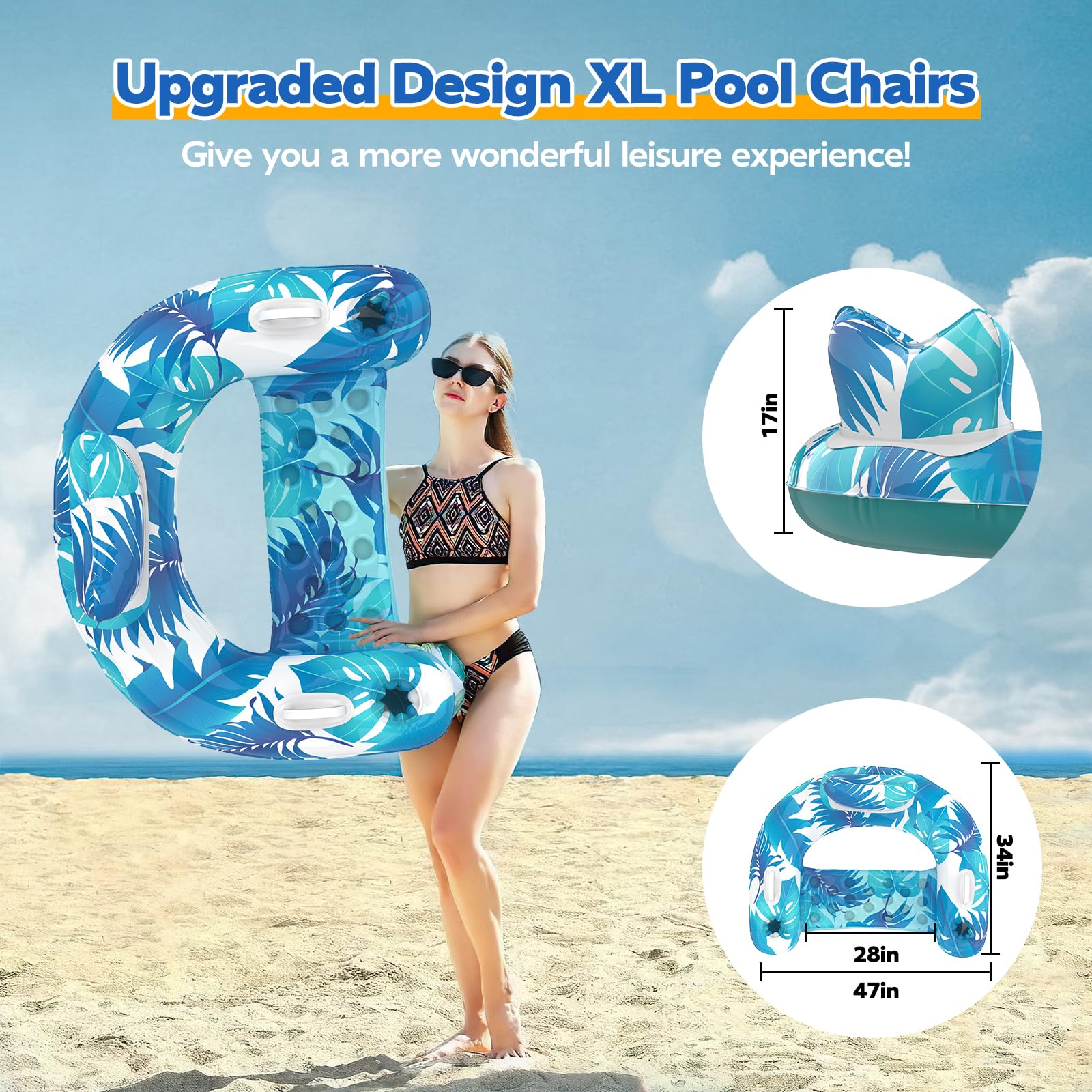KEUCL pool floats with three air chambers enhance safety and durability