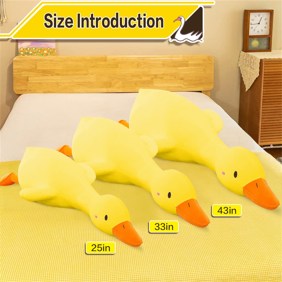 Kewo giant duck plush toy provides a soft, cuddly focal point for any room