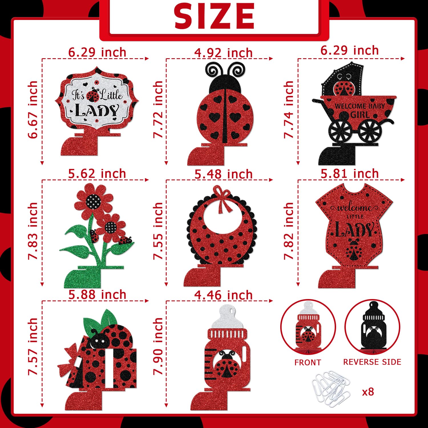 KEWUFD ladybug honeycomb centerpiece adds eye-catching decor to cupcakes