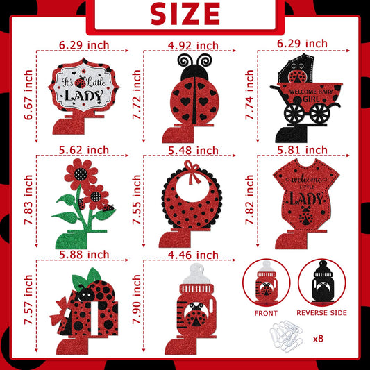 KEWUFD ladybug honeycomb centerpiece adds eye-catching decor to cupcakes