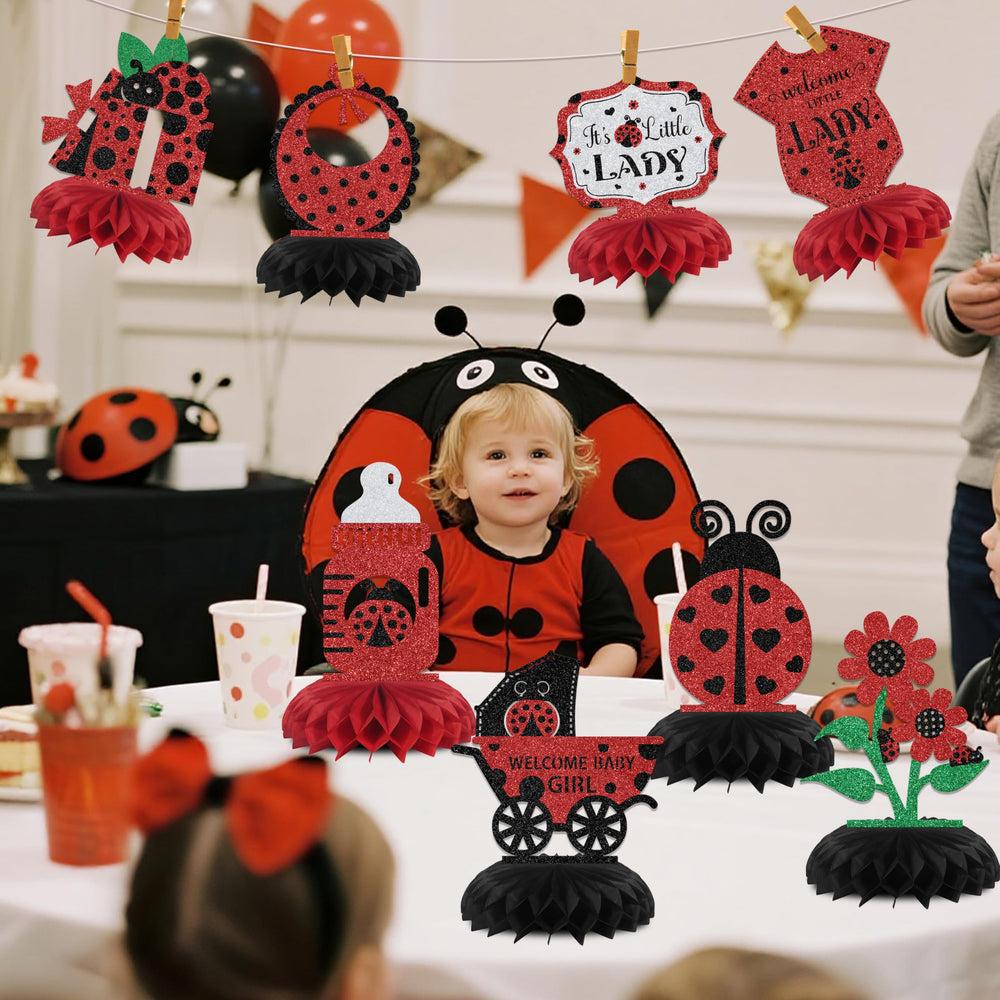 KEWUFD ladybug honeycomb centerpiece serves as anniversary decor