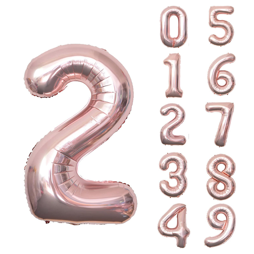 Keyali 40-inch rose gold number 2 balloon inflates easily for birthdays