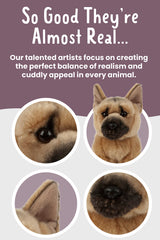 Keycraft Living Nature German Shepherd lifelike eyes and hand-shaded fur for authentic charm.