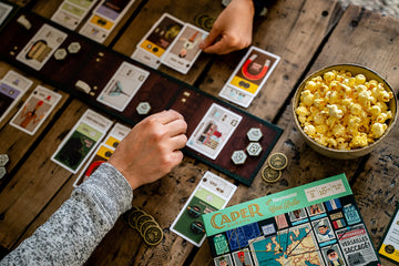 Keymaster Games Caper Europe compact box design enables quick setup for family games.