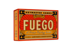 Keymaster Games Fuego card pack on table for quick, social play