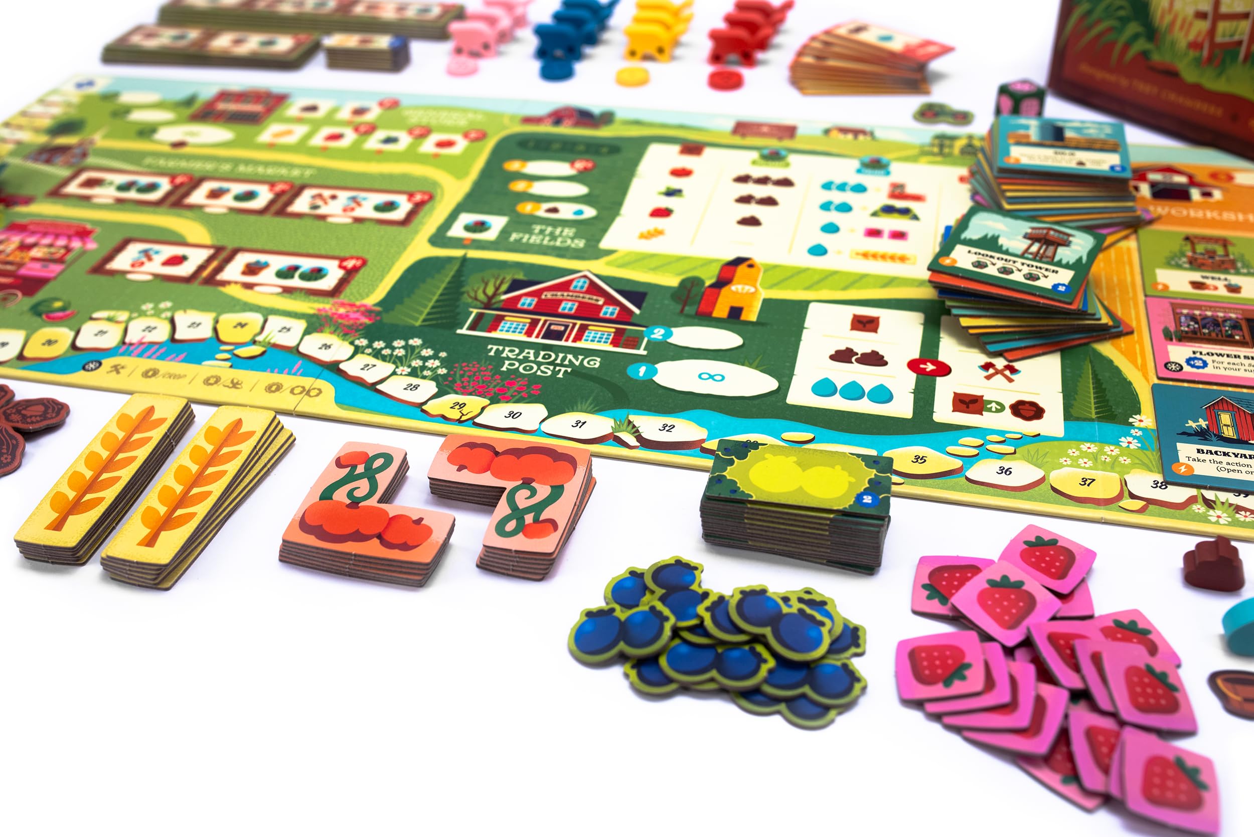 Keymaster Games Harvest crop cards illustrate crops and planning choices.