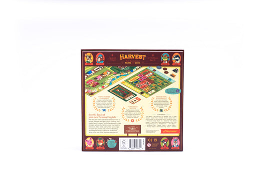Keymaster Games Harvest fruit tokens add colorful rewards for strategic planning.