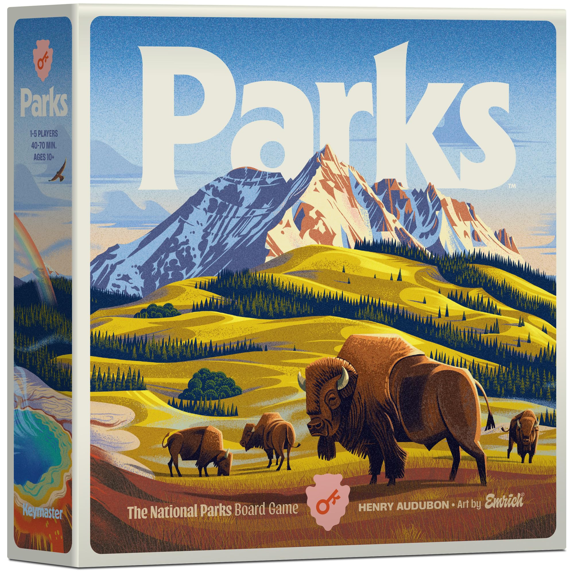 Keymaster Games Parks Base Camp board setup for family strategy play on nature-themed trails