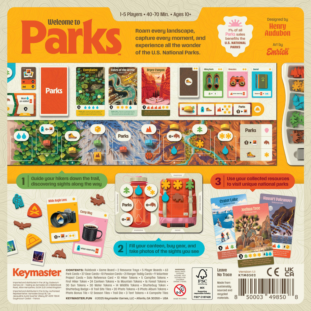 Keymaster Games Parks Base Camp iconic park illustrations by award-winning artists for immersive visuals