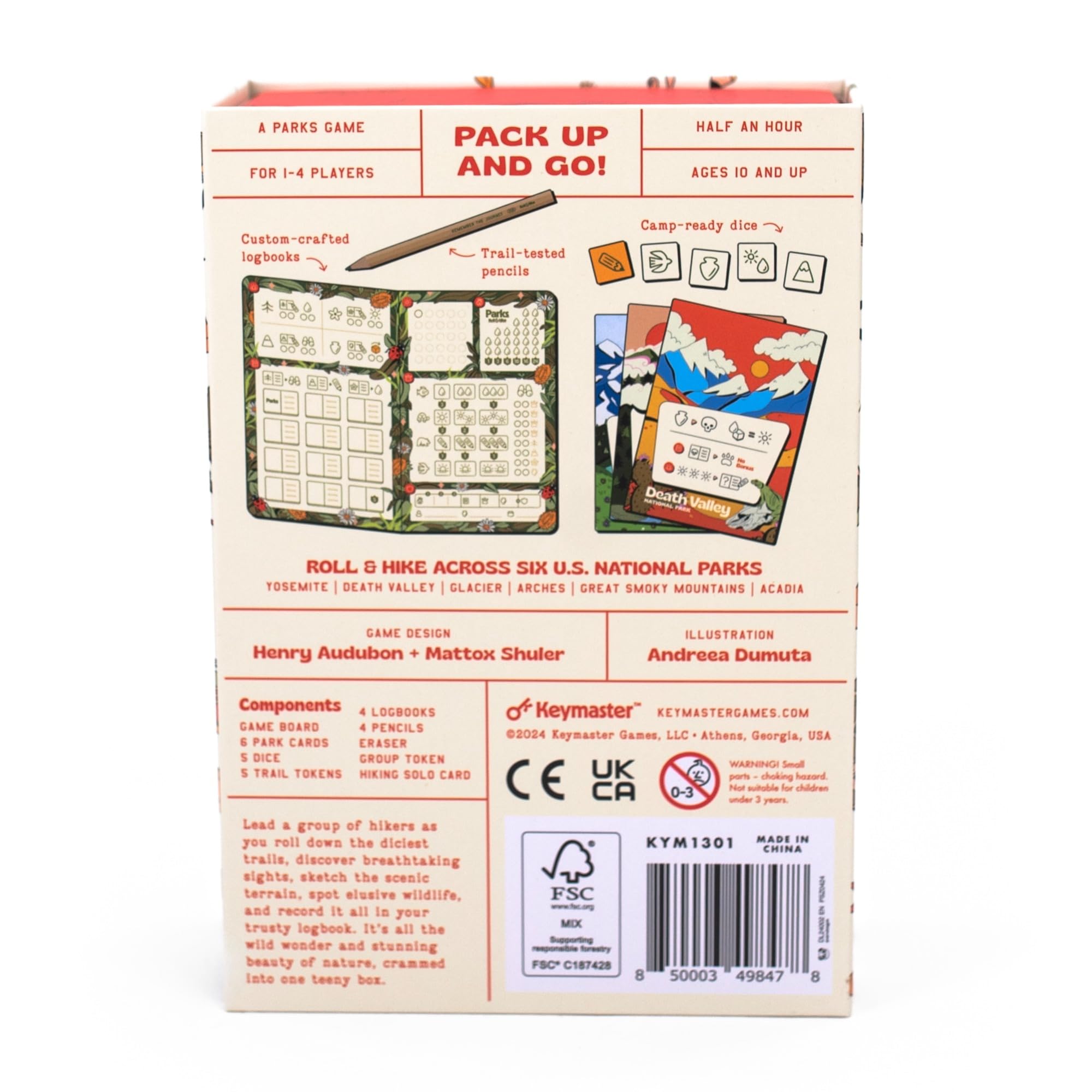 Keymaster Games Parks Roll & Hike spiral journals for recording your journey
