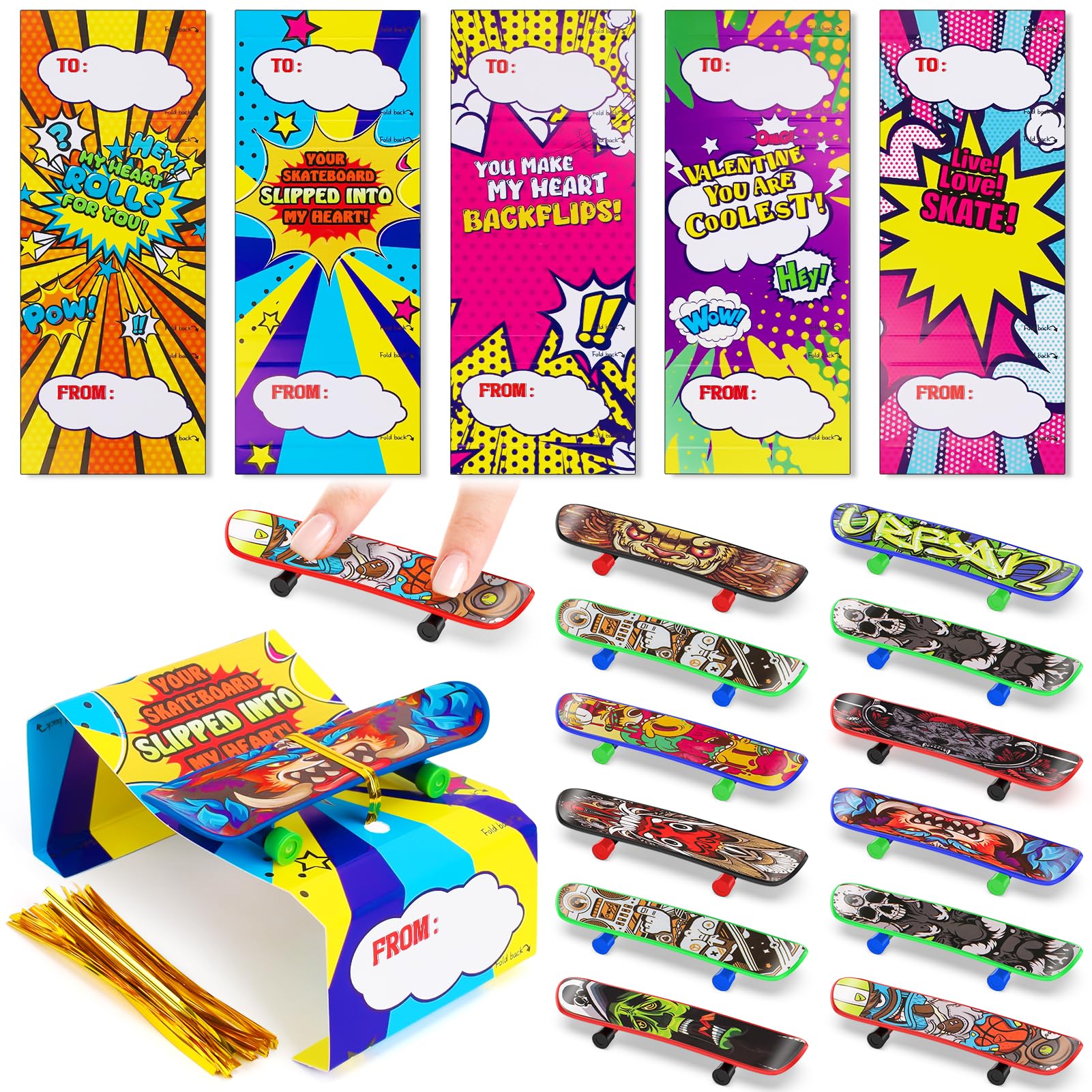 Perfect classroom prizes and party favors with Keysense finger skateboards and cards