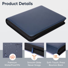Keyufox binder interior shows side-loading slots for standard toploaders.