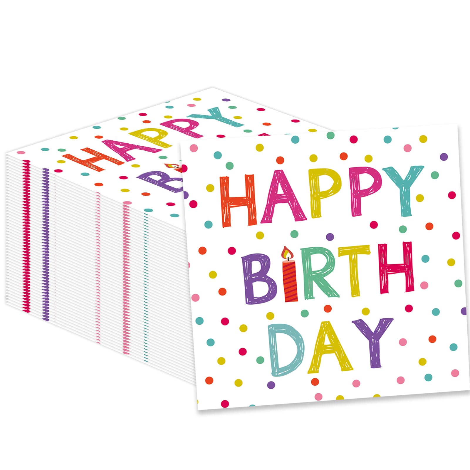 KFJBPB 50-pack birthday napkins with polka dots for festive tables