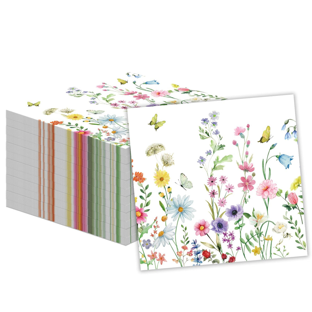 KFJBPB 50-piece wildflower napkins pack for elegant garden parties