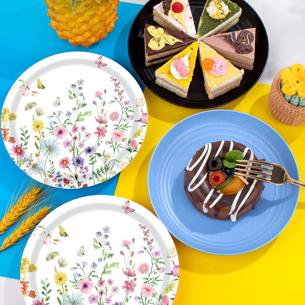 KFJBPB baby shower wildflower tableware in coordinated design.