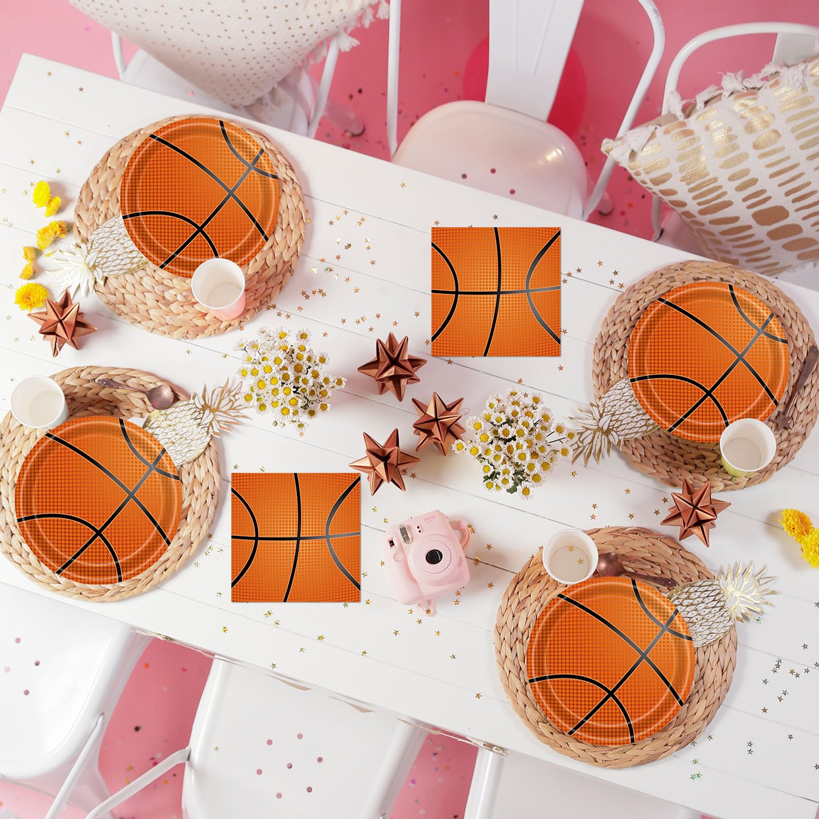 KFJBPB basketball napkins fold presenting neat, ready-to-serve style.